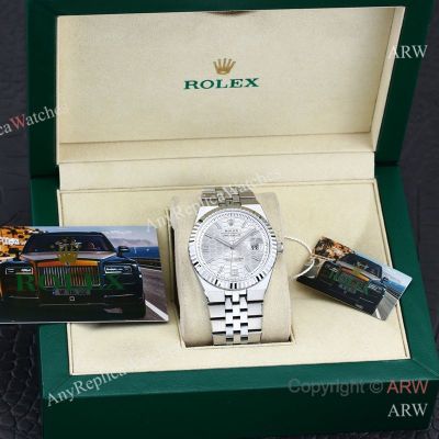 High Quality Replica ROLEX Explorer Silver Five-Bead 316L Stainless Steel Strap Honeycomb White Face Silver Case Watch 40mm